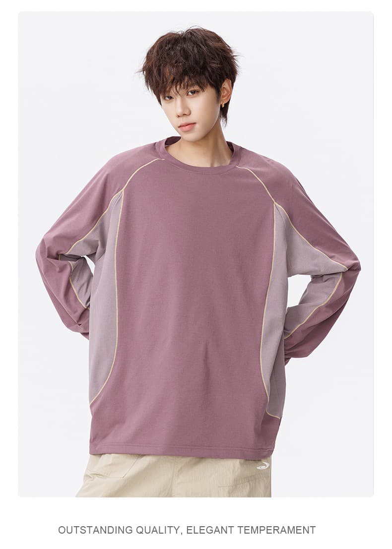 패션 남성 라운드 넥 긴팔 티셔츠 청소년 캐주얼 운동 라운드 넥 후드티 야외 속도 건조한 기본 셔츠 남자 상세 이미지 23