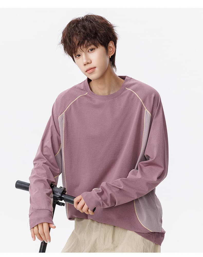 패션 남성 라운드 넥 긴팔 티셔츠 청소년 캐주얼 운동 라운드 넥 후드티 야외 속도 건조한 기본 셔츠 남자 상세 이미지 24