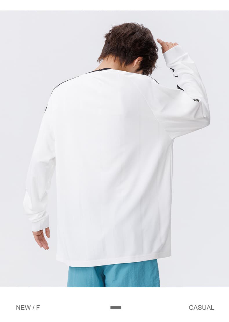 2026 봄 가을 새로운 V넥 긴팔 후드티 청년 패션 조수 브랜드 남성 티셔츠 야외 스포츠 속도 건조한 기본 셔츠 상세 이미지 16