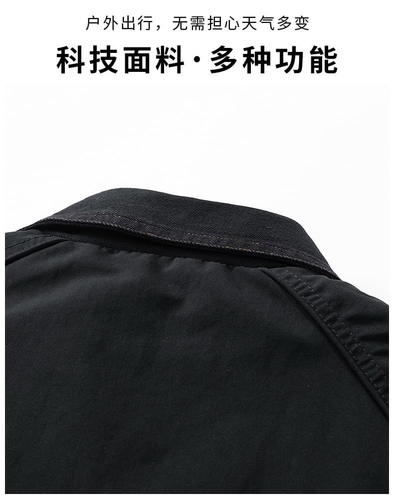 남성 재킷 재킷 2026 봄 가을 새로운 워크웨어 폴로 칼라 재킷 패션 악당 잘 생긴 야외 캐주얼 남성 의류 맨위 상세 이미지 3