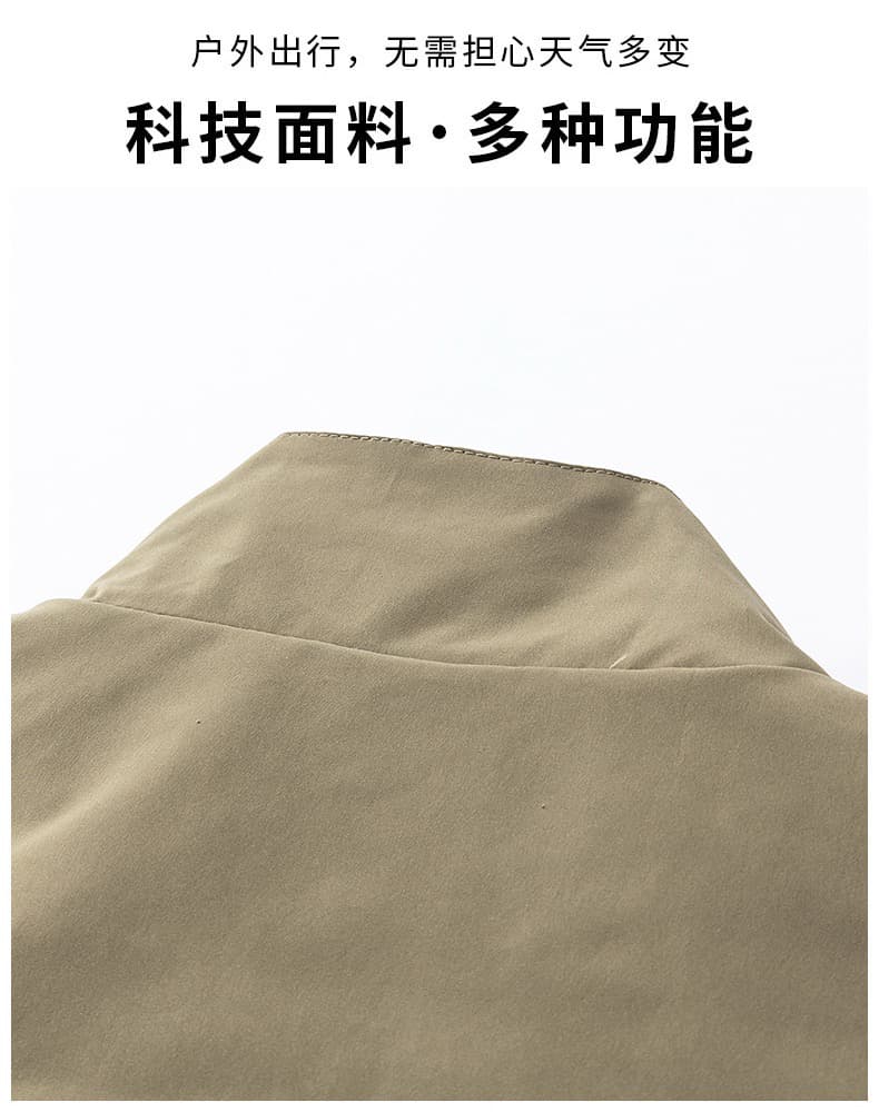 2026 봄 가을 스탠드 칼라 재킷 재킷 남성 빅 포켓 패션 캐주얼 워크웨어 맨위 미니멀리즘 다용도 재킷 남자 상세 이미지 3