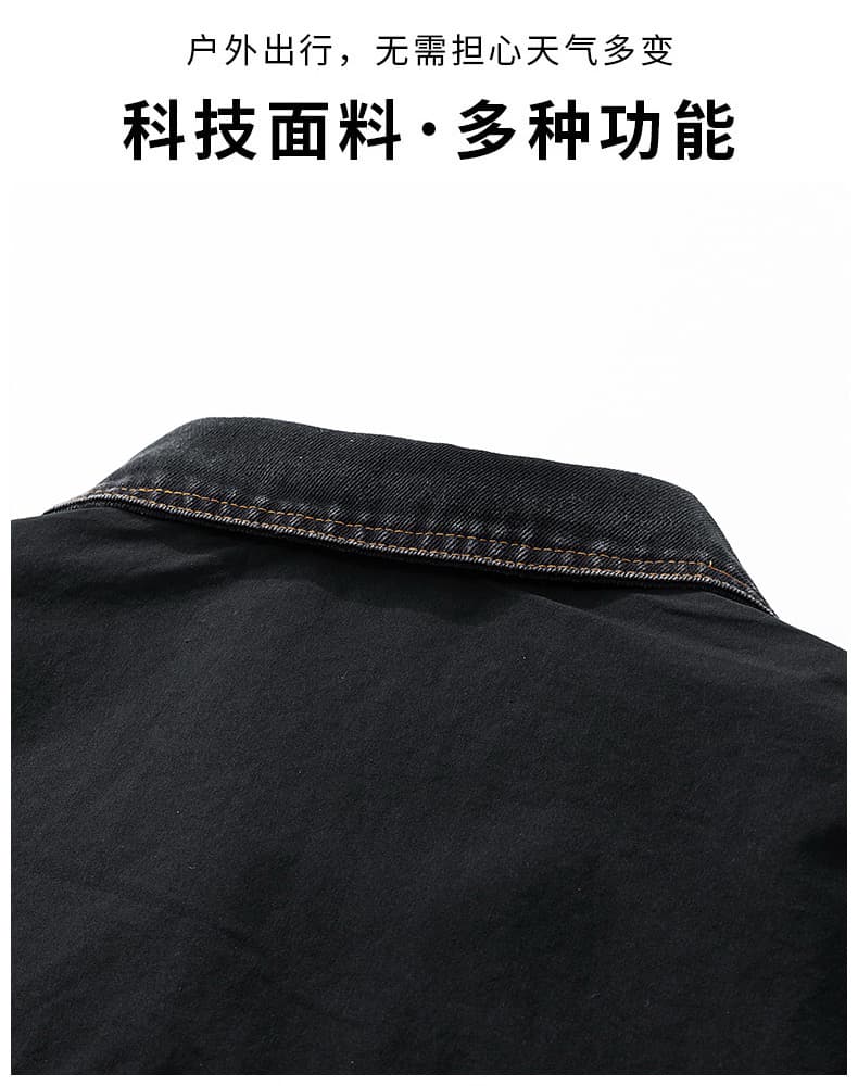 2026 봄 가을 빅 포켓 워크웨어 재킷 남성 폴로 칼라 루즈핏 재킷 재킷 미니멀리즘 캐주얼 남성 의류 맨위 상세 이미지 3