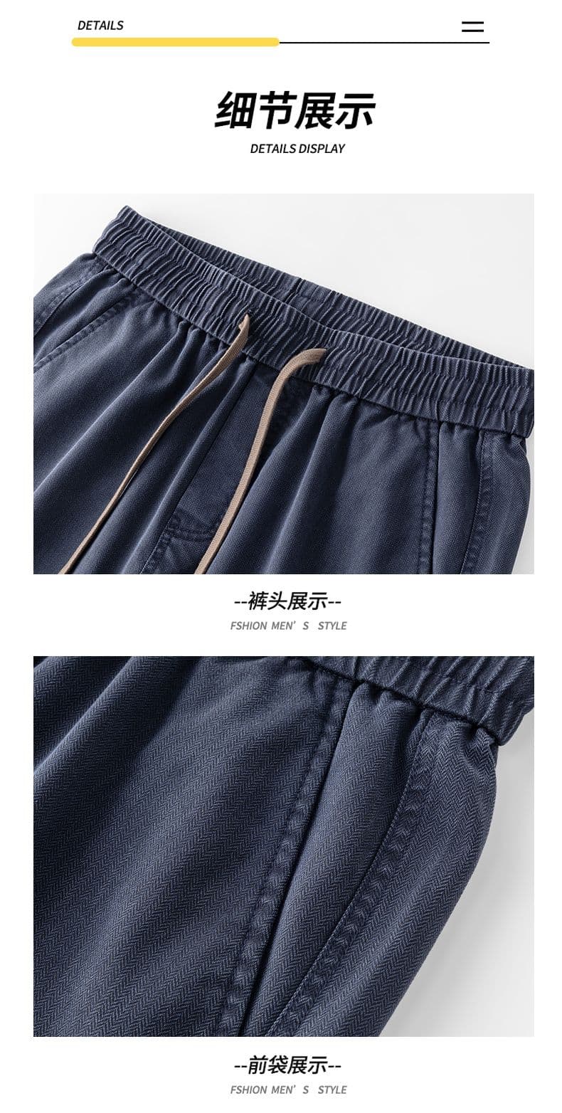 새로운 남성 봄 가을 캐주얼 바지 루즈핏 스트레이트 다용도 주간 실크 모방 암소 아메리칸 조수 브랜드 넓은 다리 운동 남자 바지 상세 이미지 16