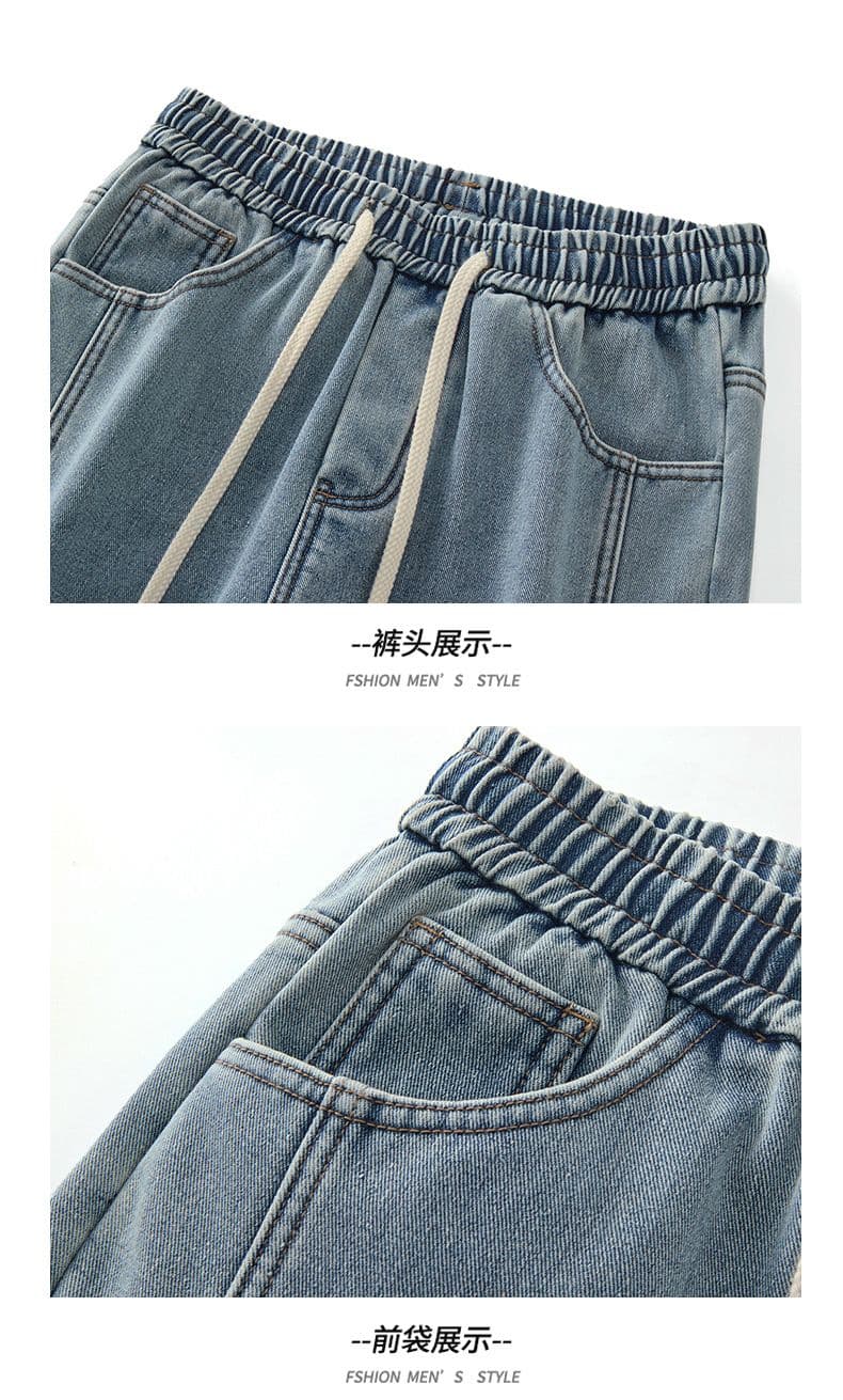 부츠컷 높음 거리 아메리칸 와이드 레그 팬츠 청바지 소년 새로운 봄 가을 루즈핏 스트레이트 다용도 트렌드 레트로 긴 바지 상세 이미지 18