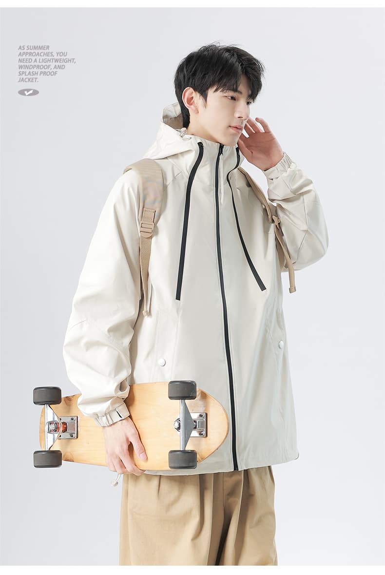 남녀 야외 자켓 등산복 커플 방풍 국방 튀는 물 후드 재킷 패션 패치워크 색상 내마모 재킷 상세 이미지 17