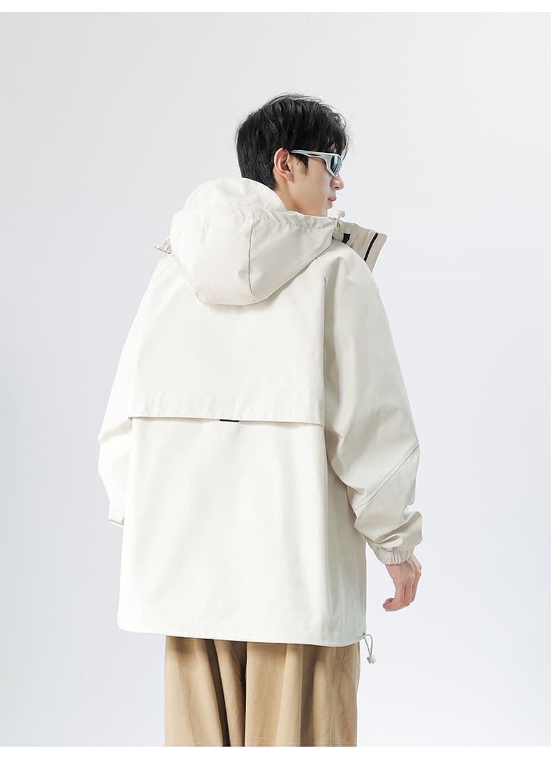 남녀 야외 자켓 등산복 커플 방풍 국방 튀는 물 후드 재킷 패션 패치워크 색상 내마모 재킷 상세 이미지 19