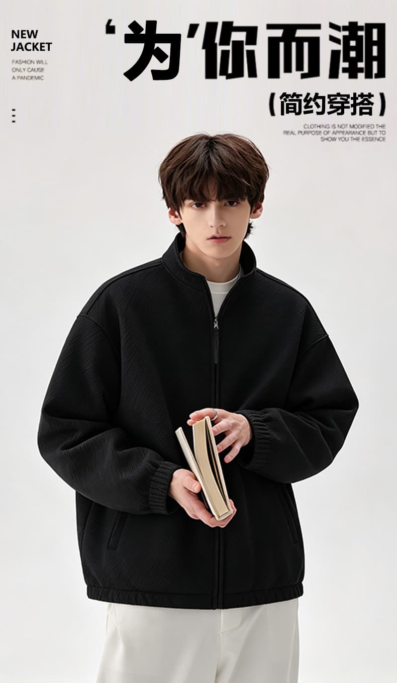 2026 가을 겨울 두꺼운 보온 재킷 남자 미니멀리즘 다용도 스탠드 칼라 캐주얼 재킷 패션 루즈핏 재킷 맨위 상세 이미지 1