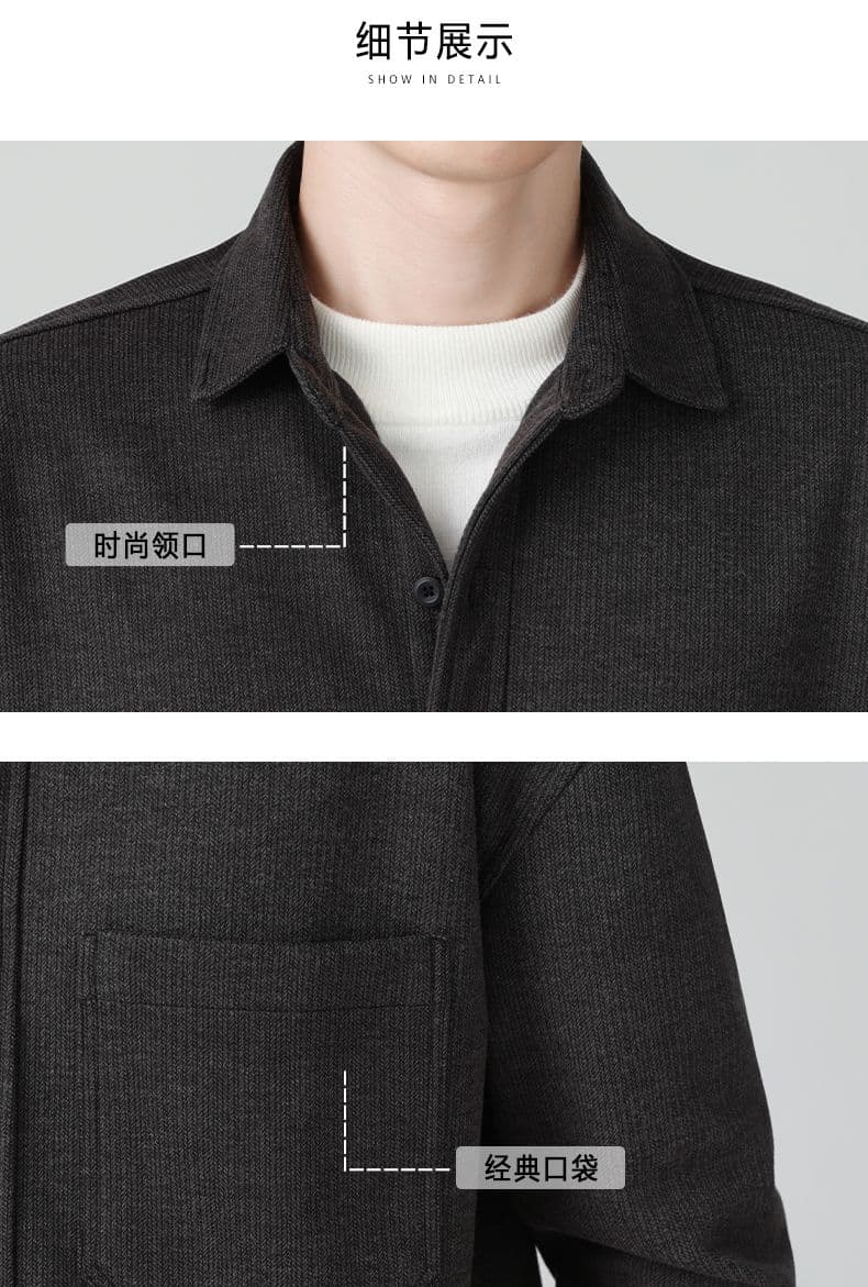 가을 겨울 새로운 두꺼운 셔츠 남자 워크웨어 긴팔 조수 브랜드 루즈핏 모직 셔츠 캐주얼 재킷 다용도 맨위 상세 이미지 17