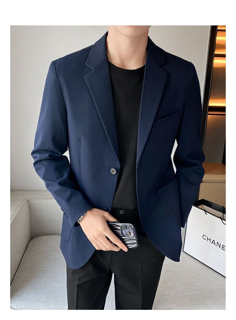 가을 겨울철 트렌디 남성 의류 빛 요리 한 바람 블레이저 고급 센스 가을 센스 캐주얼 정장 남성 루즈핏 한국 스타일 잘 생긴 상세 이미지 13