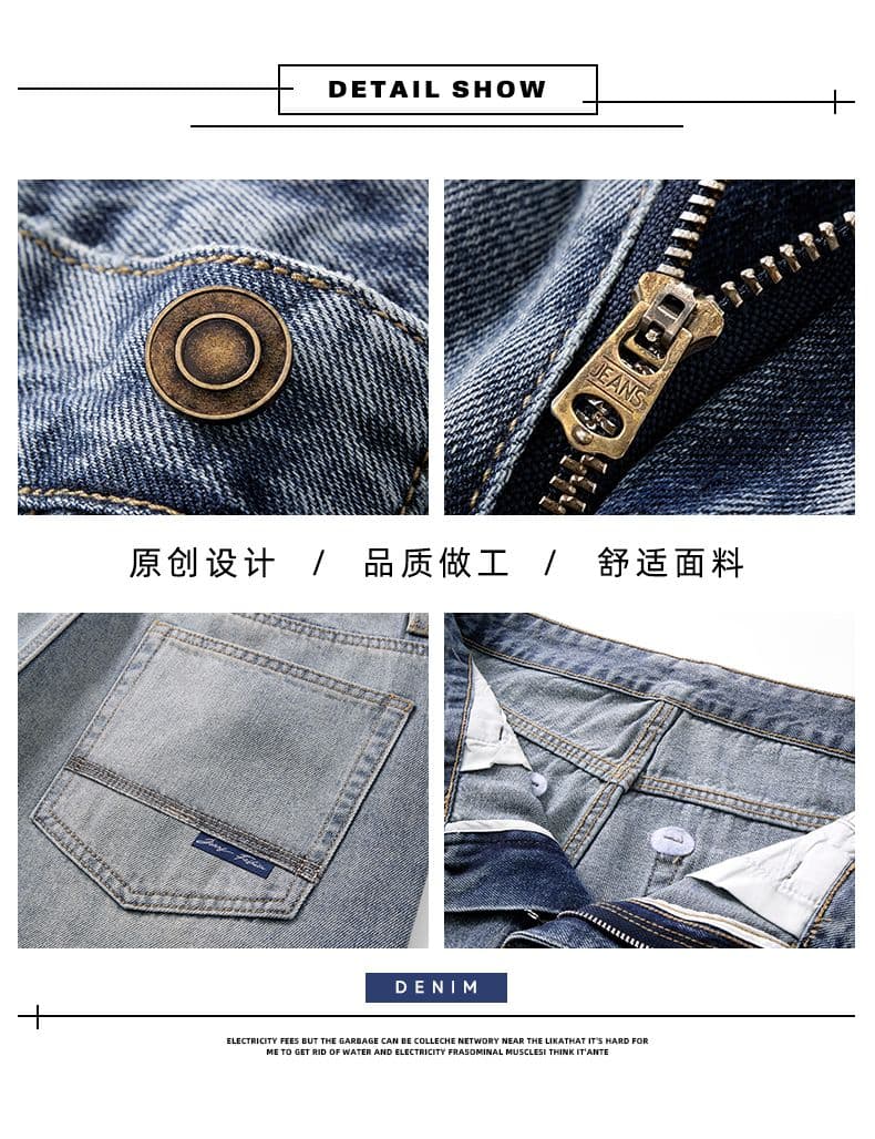 가을 겨울 새로운 남성 캐주얼 아메리칸 조수 브랜드 루즈핏 넓은 다리 캐주얼 바람 다용도 스트레이트 청바지 다용도 긴 바지 상세 이미지 3