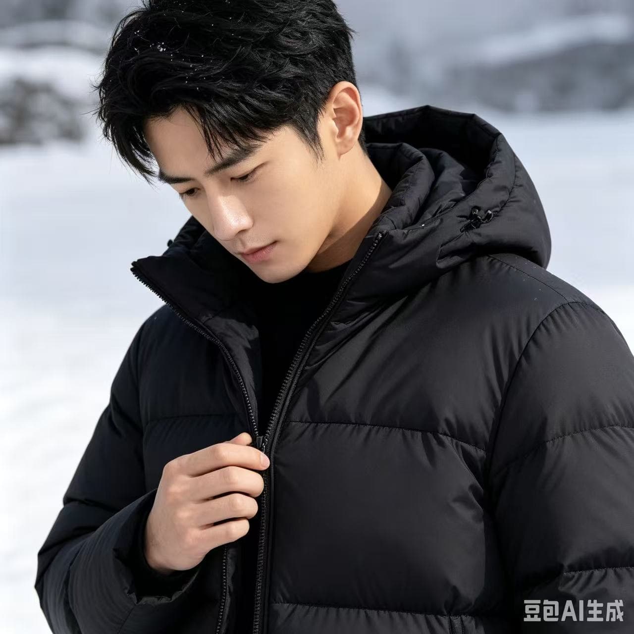 폭발 주요 추진력 화이트 덕 다운 겨울 새로운 커플 패션 트렌드 남녀 후드 다운 재킷 방한과 난방 재킷 이미지 5