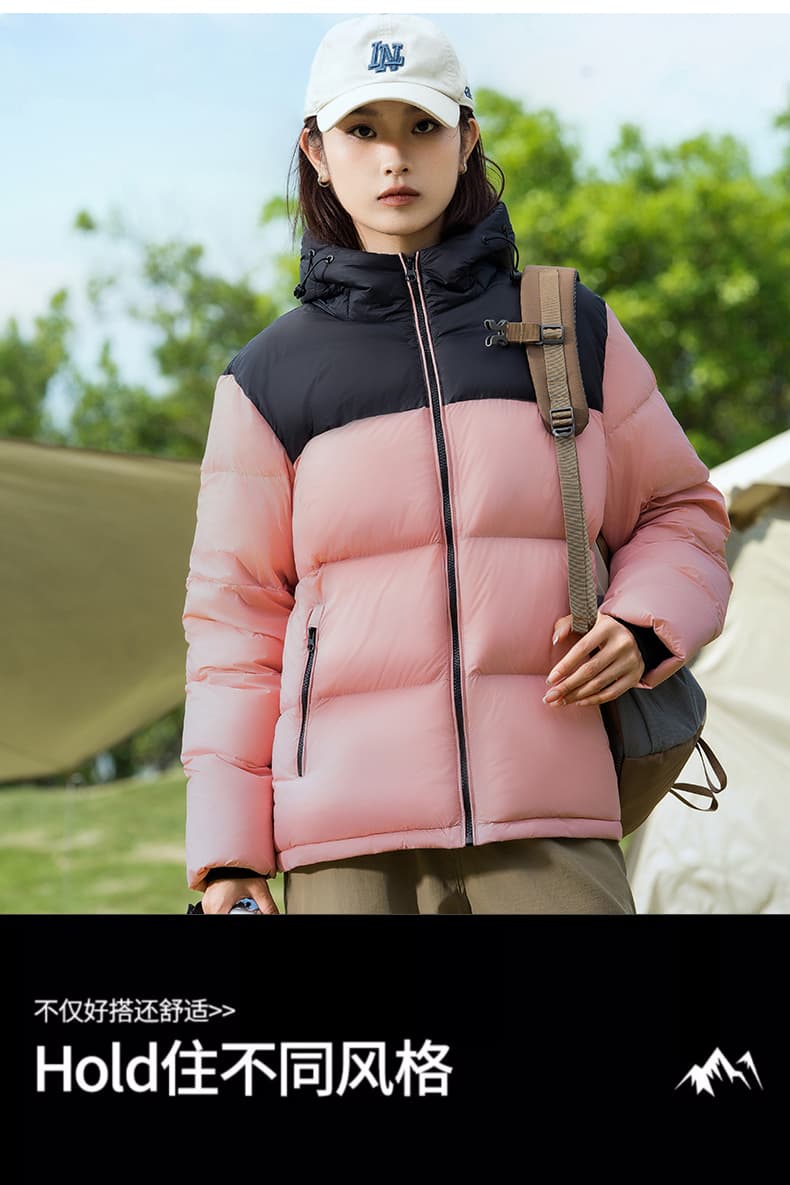 폭발 주요 추진력 화이트 덕 다운 겨울 새로운 커플 패션 트렌드 남녀 후드 다운 재킷 방한과 난방 재킷 상세 이미지 7