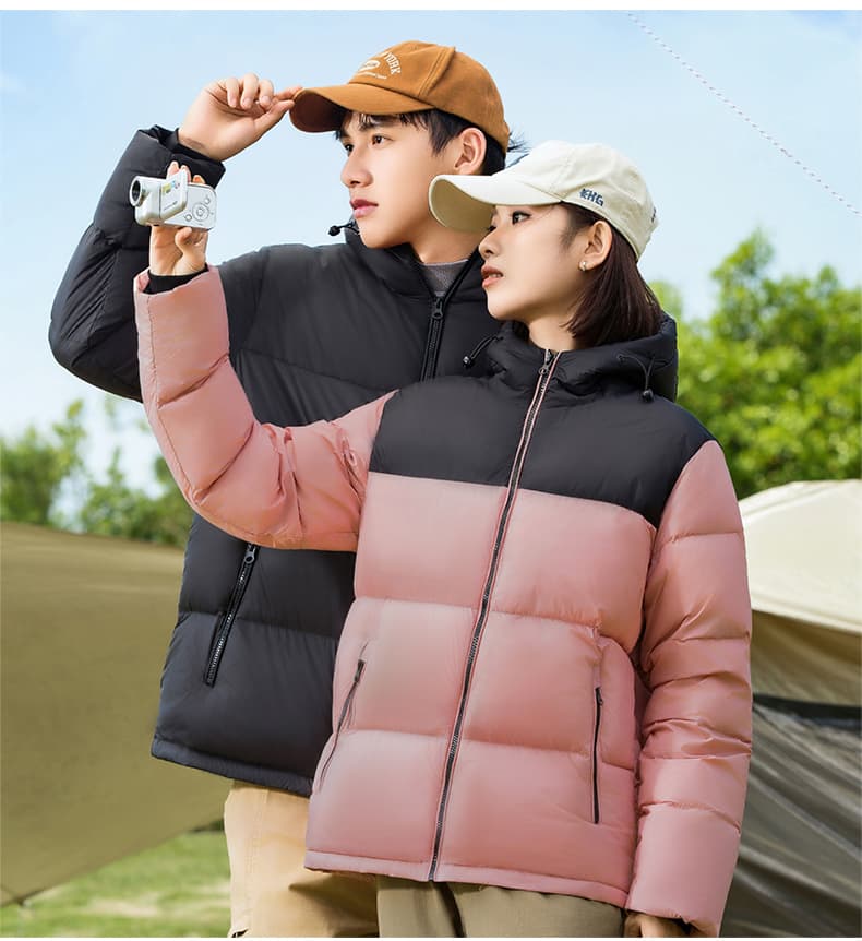 폭발 주요 추진력 화이트 덕 다운 겨울 새로운 커플 패션 트렌드 남녀 후드 다운 재킷 방한과 난방 재킷 상세 이미지 11