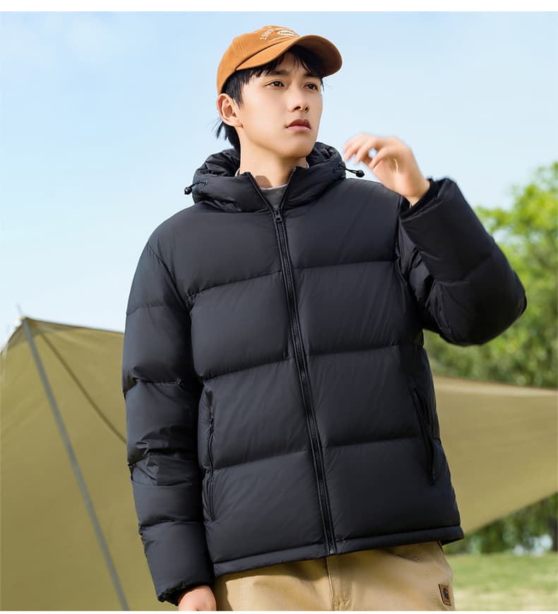 폭발 주요 추진력 화이트 덕 다운 겨울 새로운 커플 패션 트렌드 남녀 후드 다운 재킷 방한과 난방 재킷 상세 이미지 12