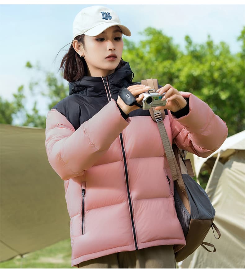 폭발 주요 추진력 화이트 덕 다운 겨울 새로운 커플 패션 트렌드 남녀 후드 다운 재킷 방한과 난방 재킷 상세 이미지 14