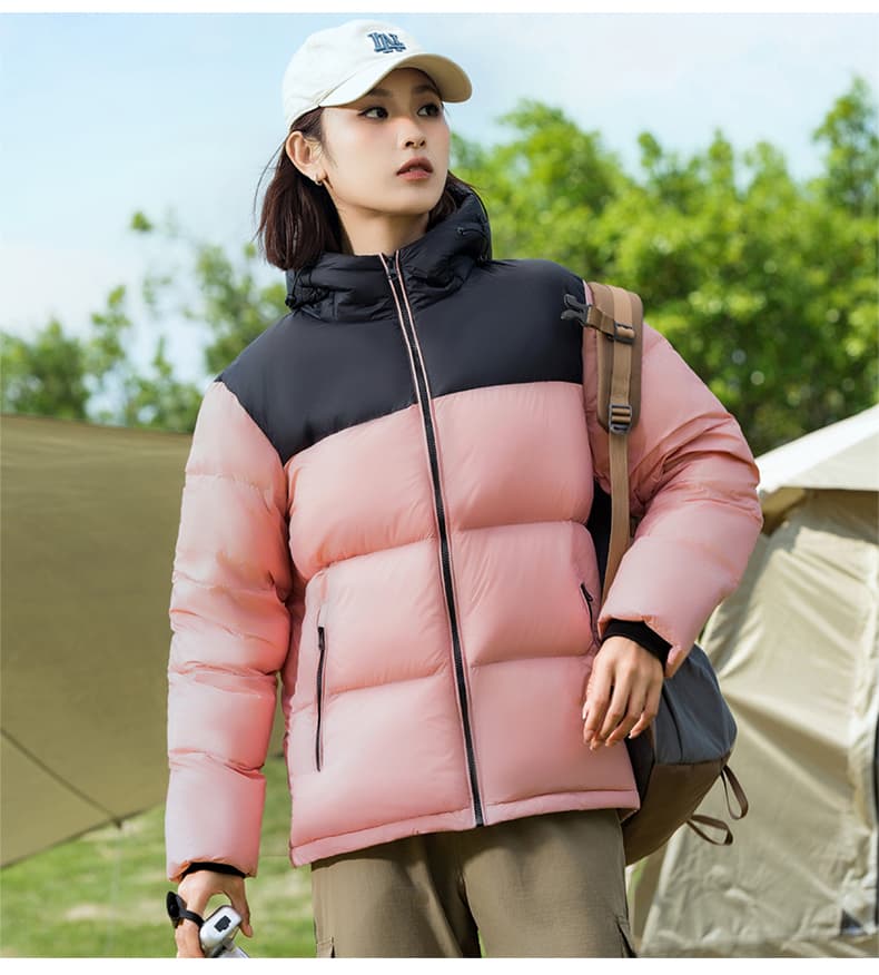 폭발 주요 추진력 화이트 덕 다운 겨울 새로운 커플 패션 트렌드 남녀 후드 다운 재킷 방한과 난방 재킷 상세 이미지 15