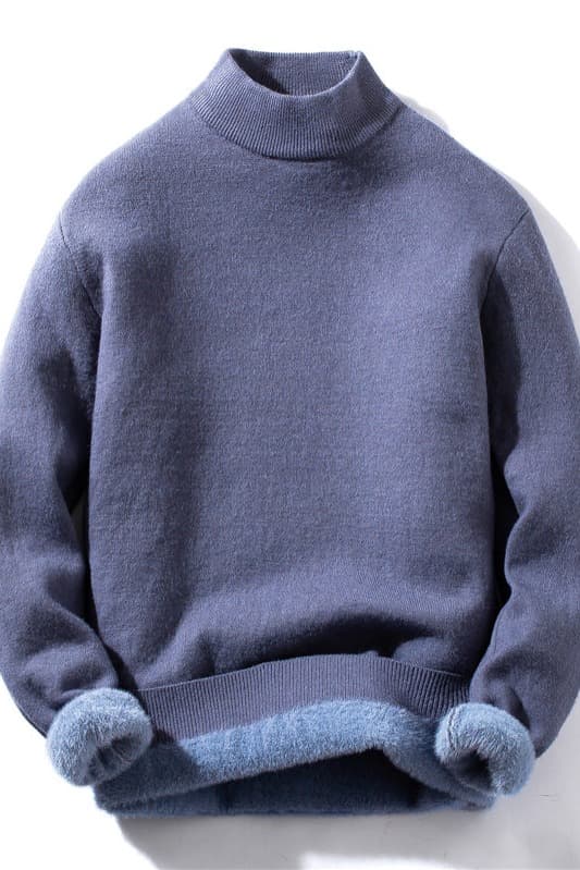 하나 플러시 스웨터 가을 겨울 두꺼운 보온 캐주얼 패션 라운드 넥 루즈핏 질감 부드럽다 편안함 만나는 남성 이미지 6