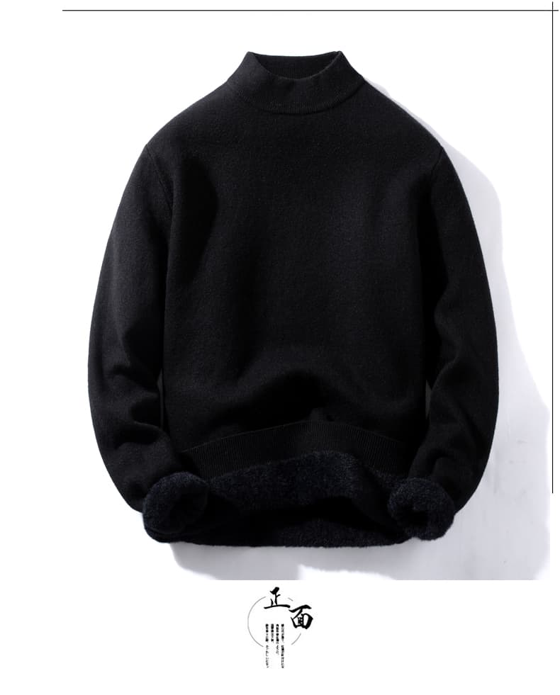 하나 플러시 스웨터 가을 겨울 두꺼운 보온 캐주얼 패션 라운드 넥 루즈핏 질감 부드럽다 편안함 만나는 남성 상세 이미지 9