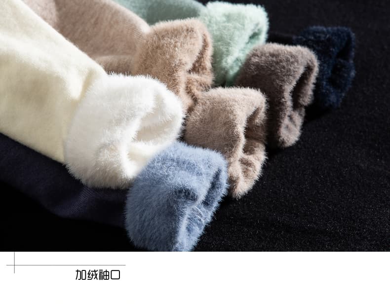 하나 플러시 스웨터 가을 겨울 두꺼운 보온 캐주얼 패션 라운드 넥 루즈핏 질감 부드럽다 편안함 만나는 남성 상세 이미지 15