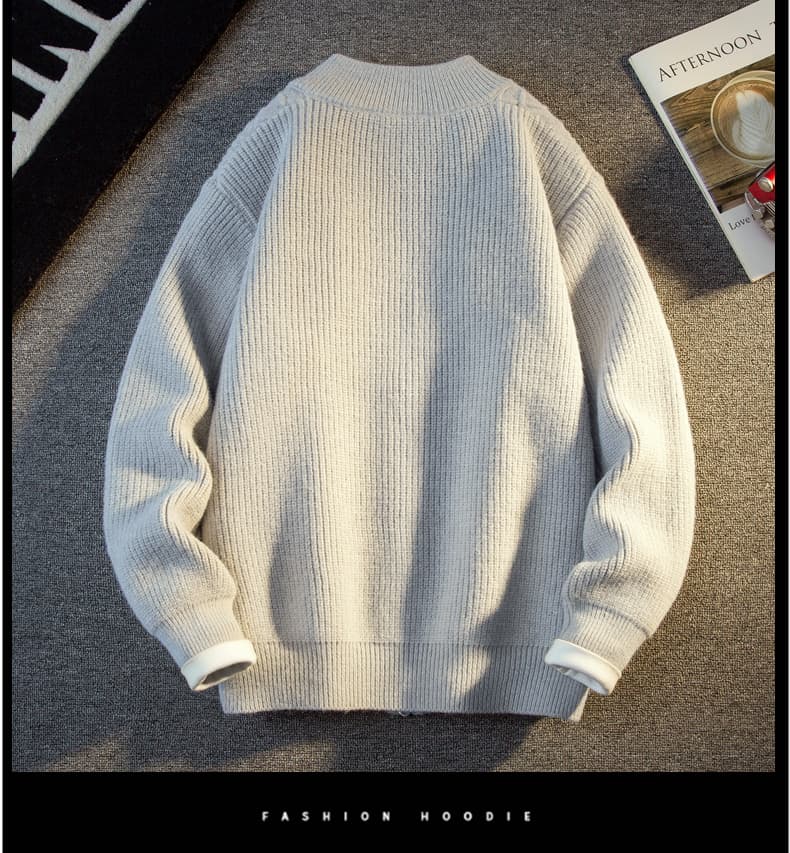 가을 겨울 새로운 오픈 가디건 두꺼운 보온 패션 남성 한국 스타일 캐주얼 다용도 만나는 니트 국경 간 됐어. 개체 폭발 상세 이미지 13