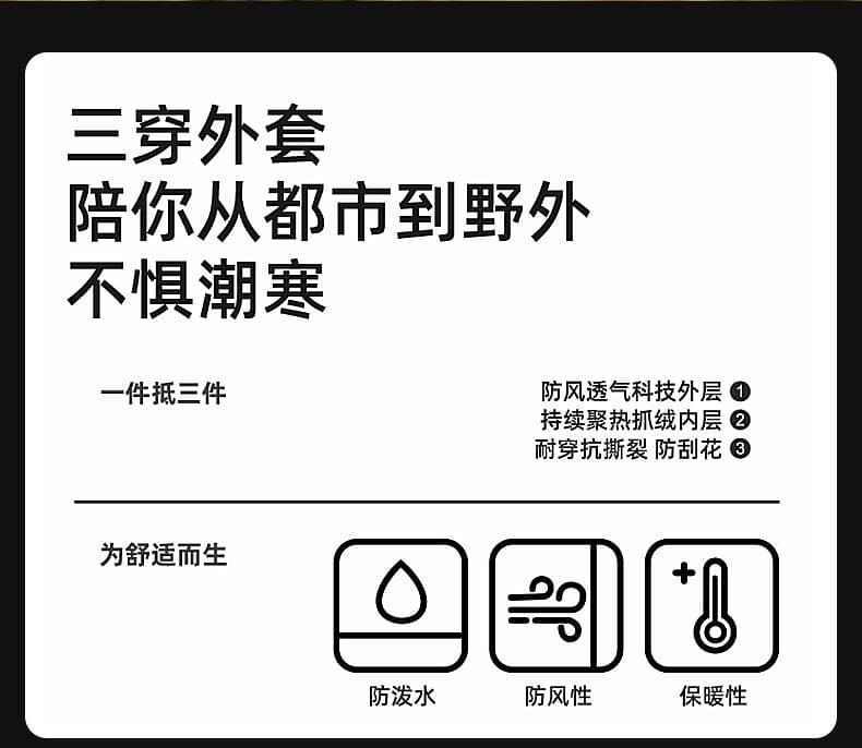 가을 겨울 새로운 자켓 남녀 3 대 1 커플 재킷 방풍 방수 야외 탈착식 스키 등산복 상세 이미지 2