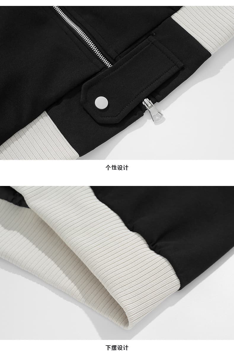 가을 아메리칸 패치워크 색상 스탠드 칼라 재킷 재킷 남자 캐주얼 커플룩 맨위 트렌디 야구 유니폼 다용도 후드티 오픈 가디건 상세 이미지 26