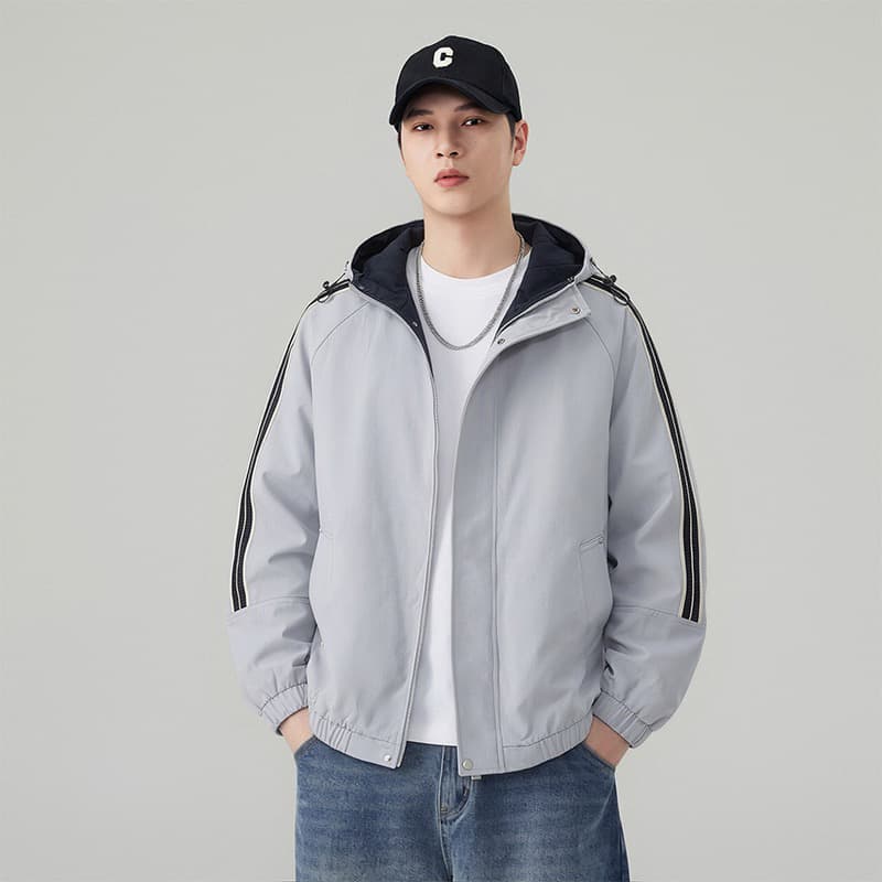 가을 겨울철 후드 재킷 남자 야외 방풍 자켓 커플룩 재킷 패션 스트라이프 남성 의류 맨위 2026 이미지 5