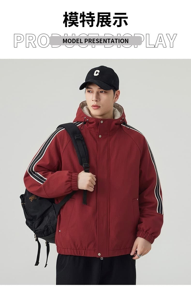 가을 겨울철 후드 재킷 남자 야외 방풍 자켓 커플룩 재킷 패션 스트라이프 남성 의류 맨위 2026 상세 이미지 9