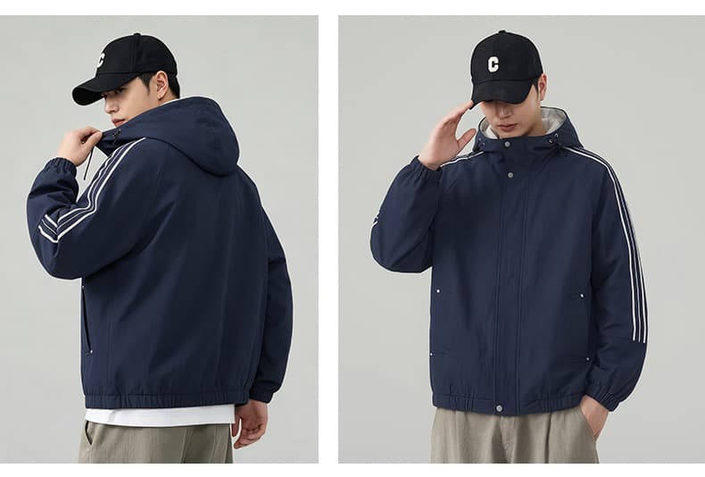 가을 겨울철 후드 재킷 남자 야외 방풍 자켓 커플룩 재킷 패션 스트라이프 남성 의류 맨위 2026 상세 이미지 14