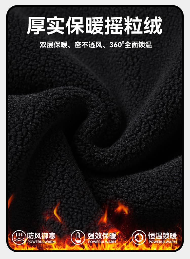 가을 겨울 커플 털이 있는 캐주얼 운동 면 세트 아메리칸 하프 지퍼 후드티 남녀 루즈핏 와이드 레그 팬츠 투피스 세트 상세 이미지 3