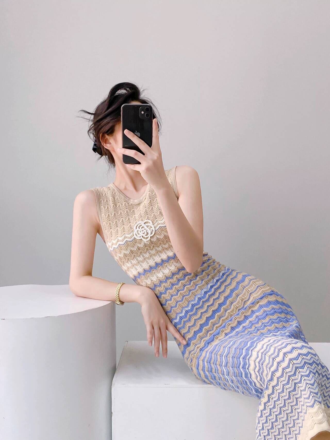 자이언트 잘 생긴 민소매 조끼 여성 드레스 여름 새로운 니트 치마 품격 롱 스커트 5335 상세 이미지 7
