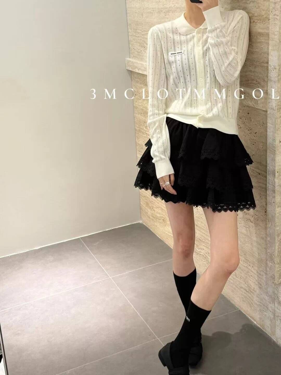 유럽 상품 새로운 베이비 칼라 홀로우 아웃 실크 니트 오픈 가디건 여성 단추 다용도 슬림해 보이는 스웨터 맨위 상세 이미지 5