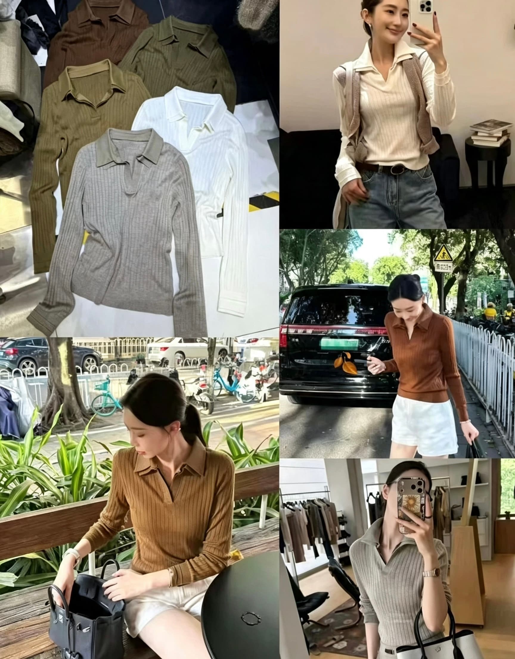 가을 켜기 새로운 양모 혼방 POLO 칼라 긴팔 니트 스웨터 상세 이미지 10