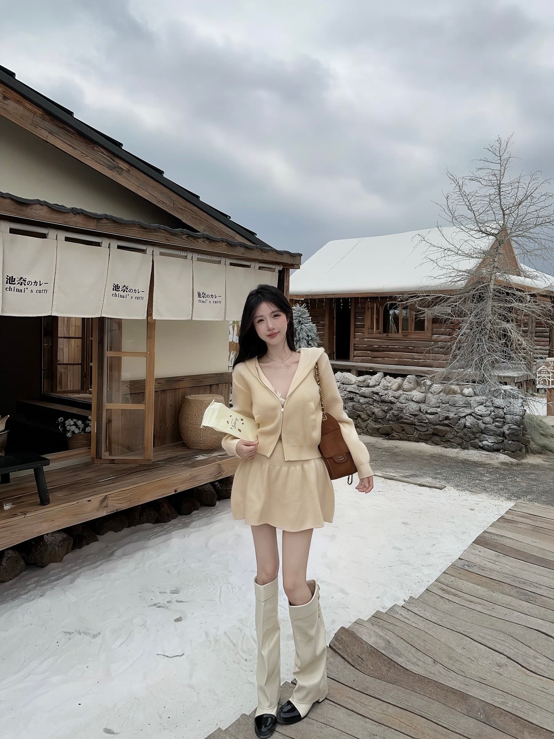 실사 정가 실사 정가 익스트림 제인 느긋한 센스 스웨터 오픈 가디건 반신 치마 세트 상세 이미지 11