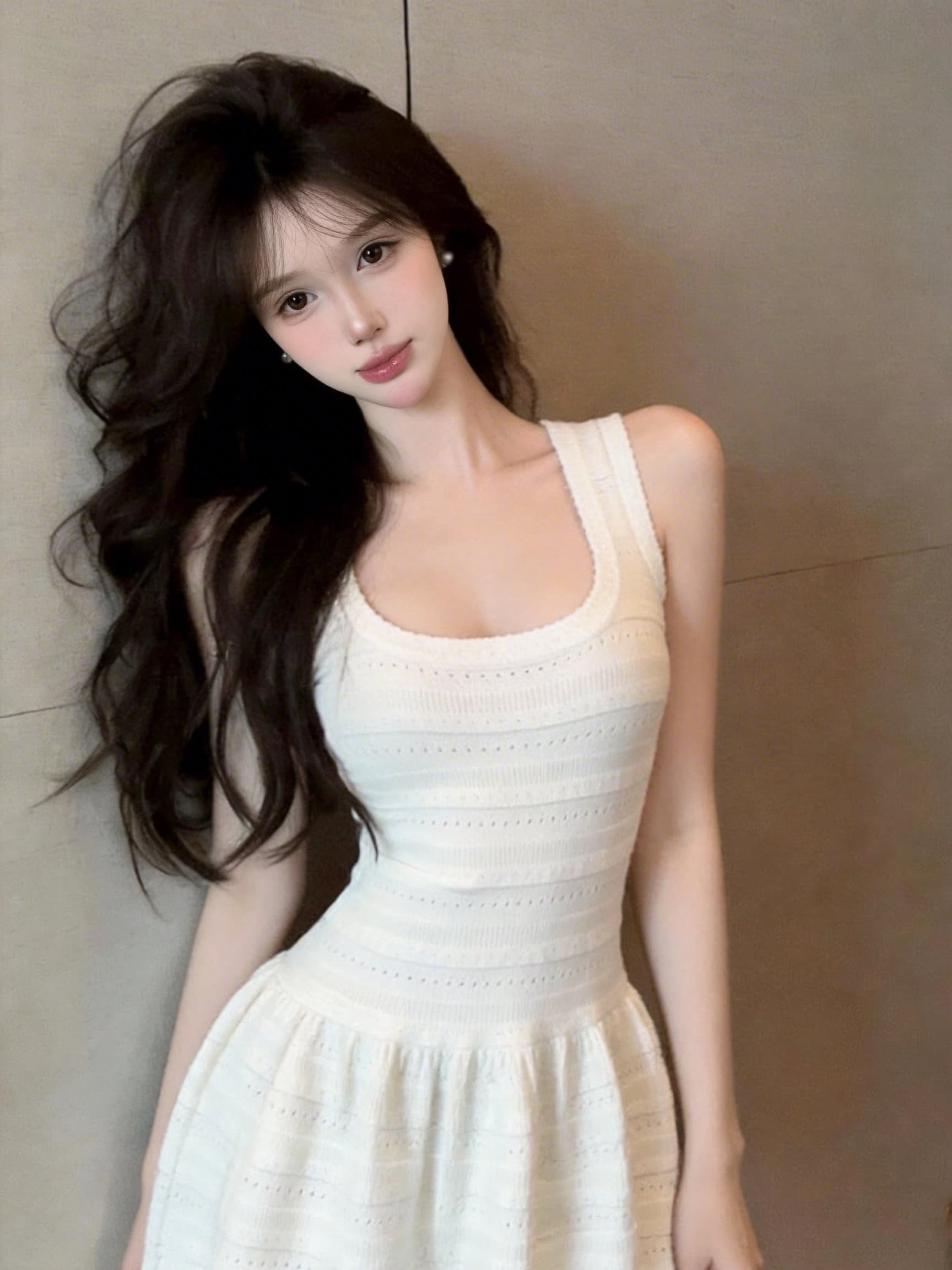 실사 정가 여름 세련된 분위기 센스 캐치 부서 라벤더 보라색 디스플레이 화이트 허리 수축 드레스 상세 이미지 24