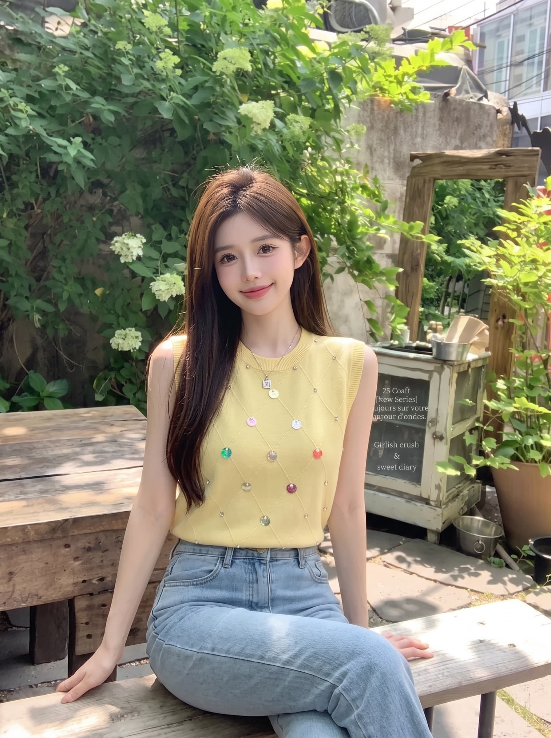 실사 정가 한 부서 달콤함 스팽글 니트 조끼 얇은 스타일 라운드 넥 민소매 외출용 베스트 맨위 상세 이미지 22