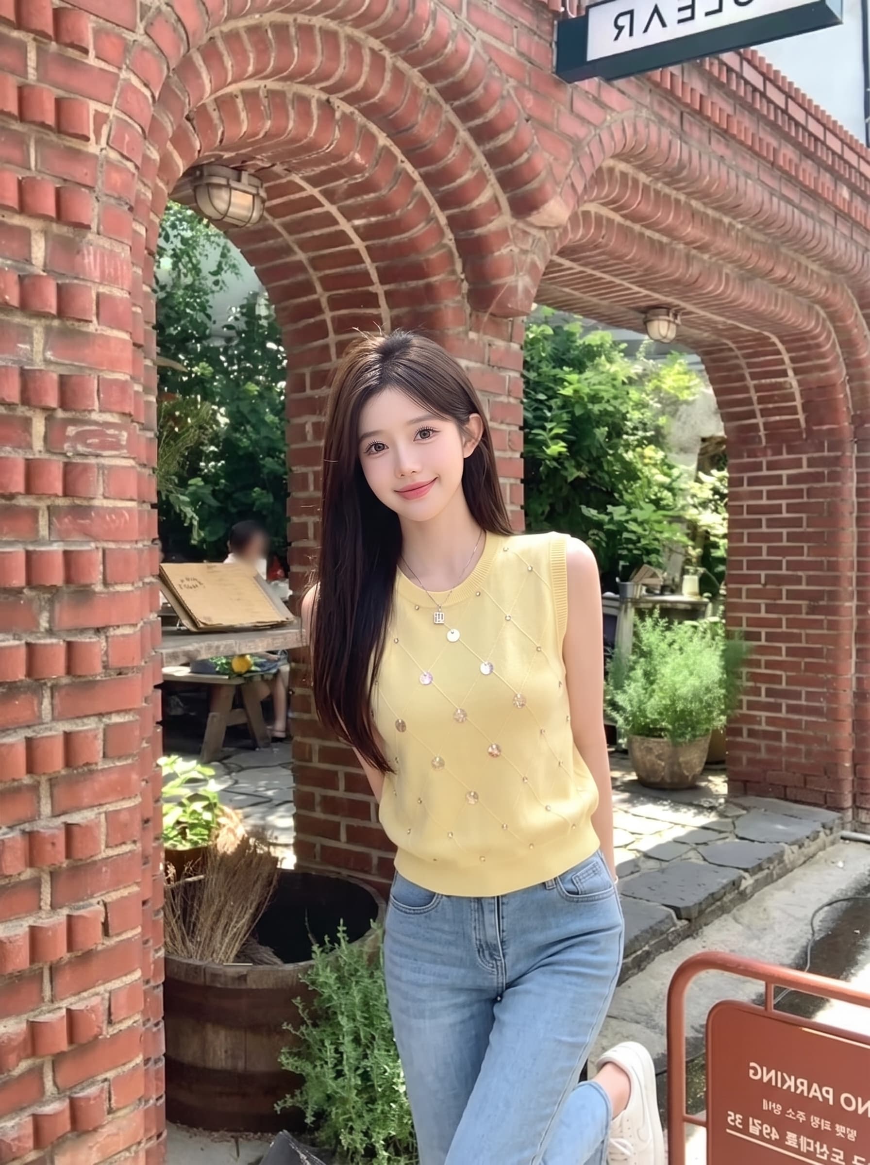 실사 정가 한 부서 달콤함 스팽글 니트 조끼 얇은 스타일 라운드 넥 민소매 외출용 베스트 맨위 상세 이미지 23