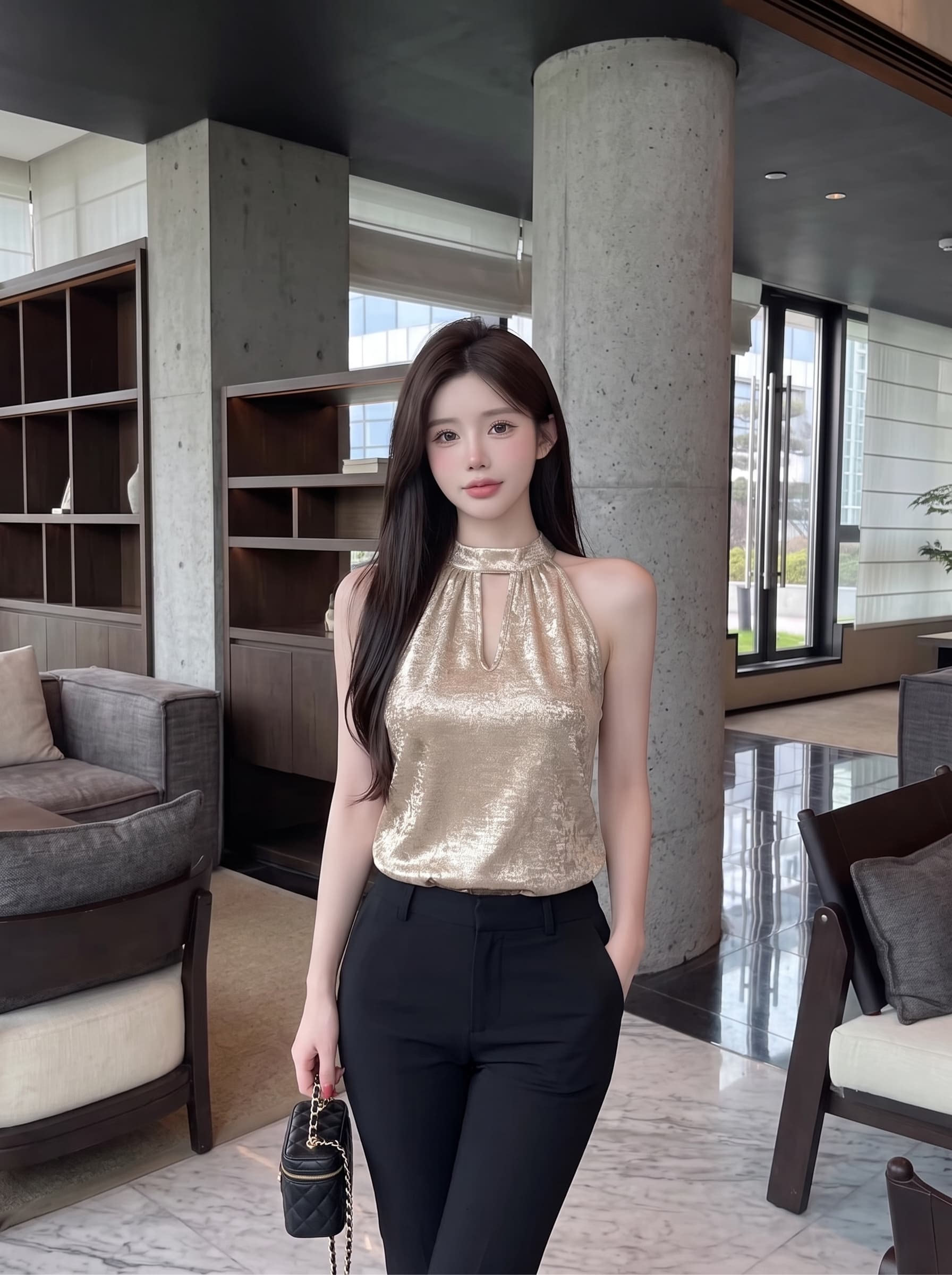 실사 정가 섹시함 행침 목 민소매 조끼 품격 맨위 이미지 2