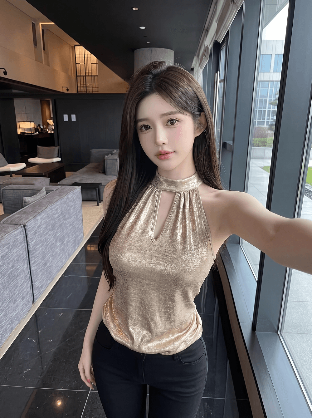 실사 정가 섹시함 행침 목 민소매 조끼 품격 맨위 상세 이미지 5