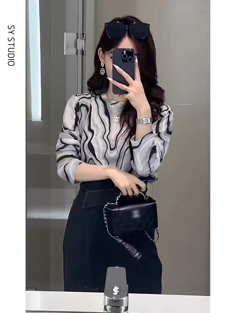 올해 인기 ~ 중 여름 드레스 코디 전체 집합 품격 명문 여성 여신 팬 소금 부서 빛 요리 한 투피스 세트 바지 여성 의류 이미지 3