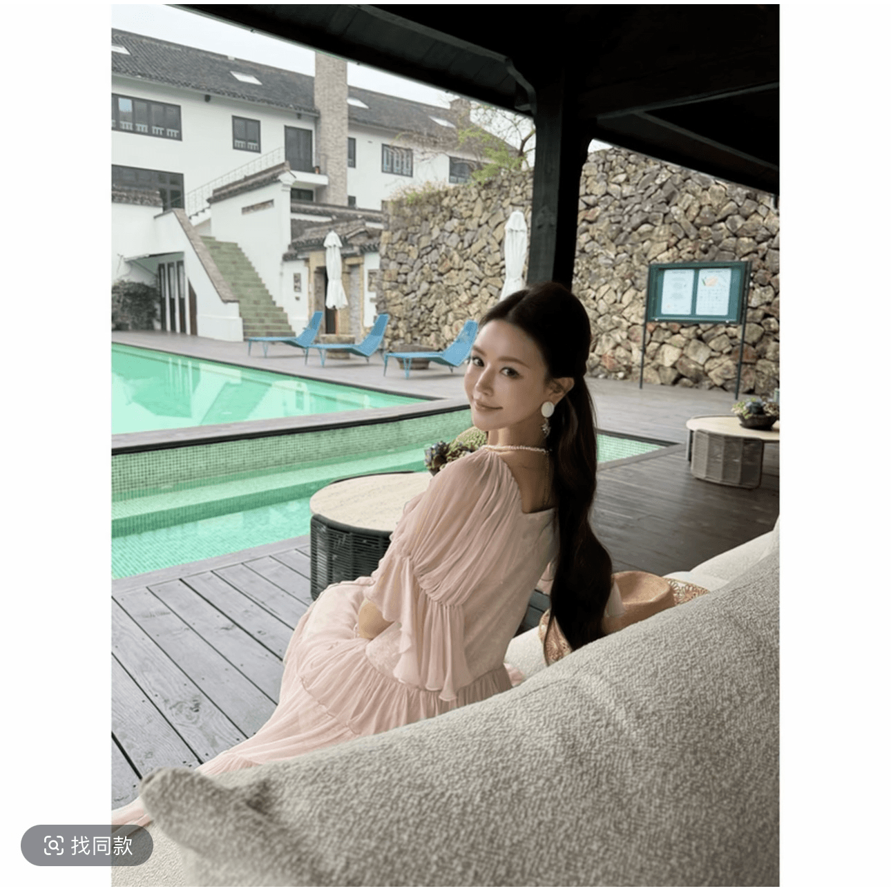 xinxin 봄날 볶다 그림자 프랑스식 낭만주의 바람 무거운 작업 프릴 망사 투피스 드레스 62l112 이미지 6