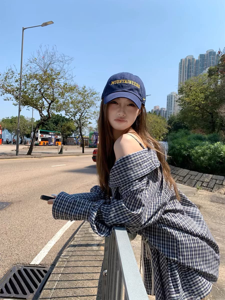 밤나무 코코아 bankelili 필리핀 린 휴일 느긋한 한 부서 격자 무늬 셔츠 슬립 반바지 세트 이미지 5