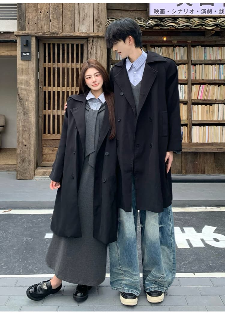 학원 스타일 회색 조정 나비 넥타이 싸움 스트라이프 셔츠 칼라 롱 스커트 하나 의류 하나 치마 커플룩 상세 이미지 8