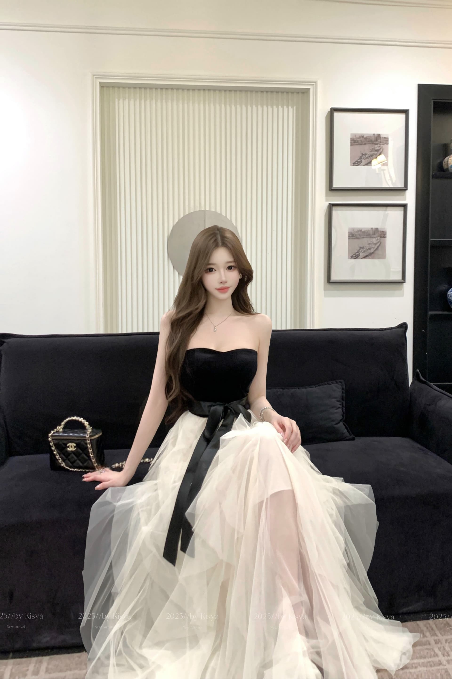 실사 연회 튜브탑 이브닝 드레스 여성 2026 새로운 고급 센스 생일 드레스 빛 럭셔리 작은 대중 고급 연례 회의 이미지 7