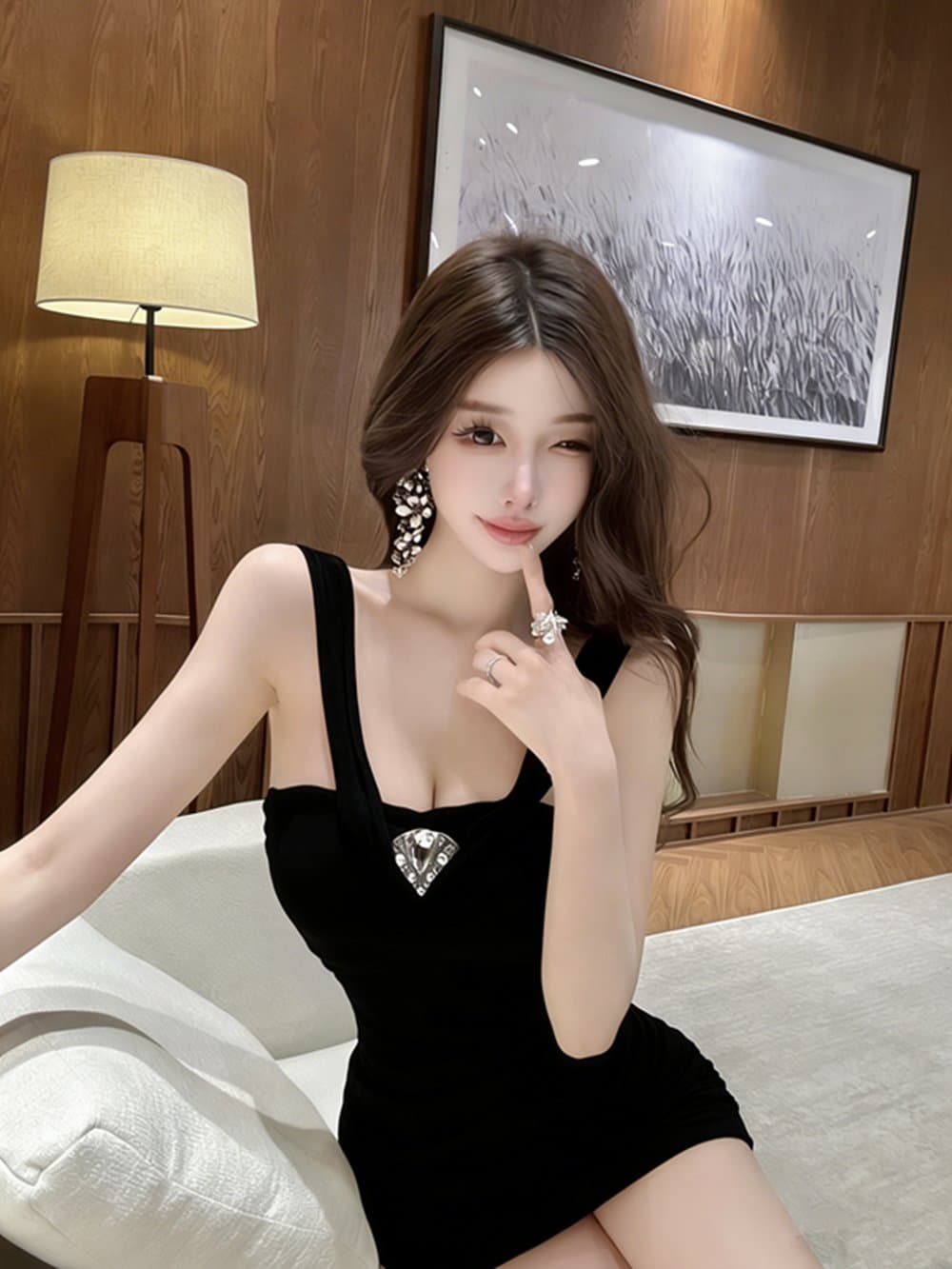 정가 2026 새로운 그는 당겨서 천 골드 섹시함 품격 데이트 타이트 오프숄더 명문 여성 레이스 훈련 鉓 치마 상세 이미지 18