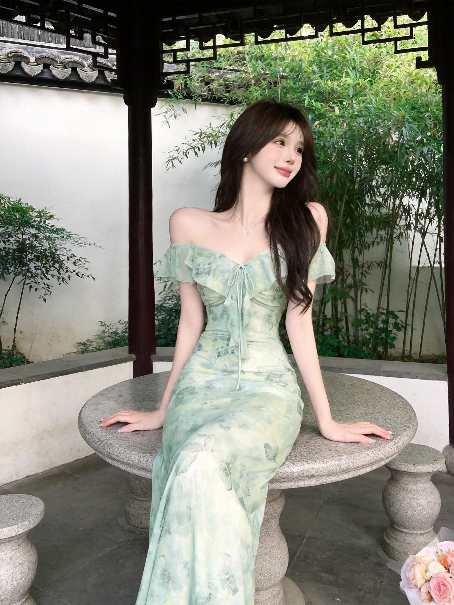 실사 여름 프랑스식 품격 신선함 우아함 품격 여성 드레스 부드러운 바람 작은 날다 소매 달콤함 휴가 치마 상세 이미지 9