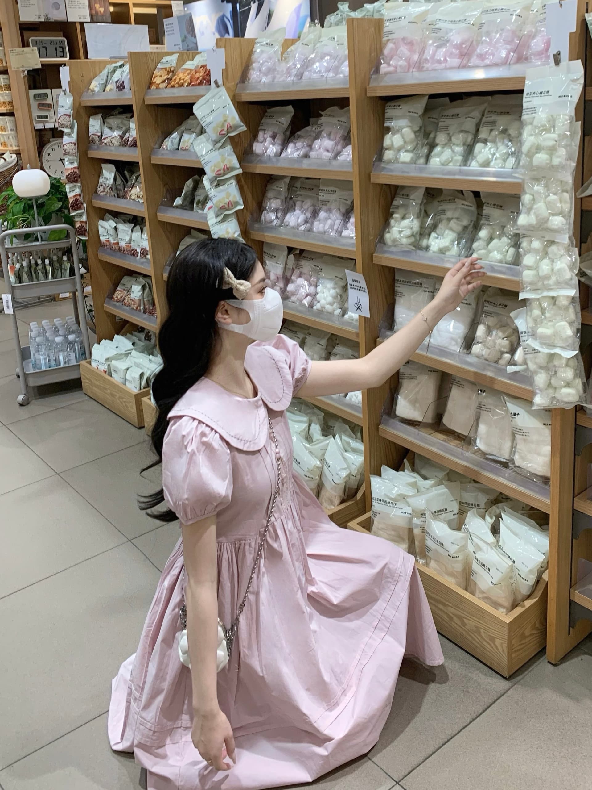 실사 여름 학원 스타일 달콤함 귀여운 레이스 레이스 베이비 칼라 단색 한 마디 드레스 상세 이미지 4