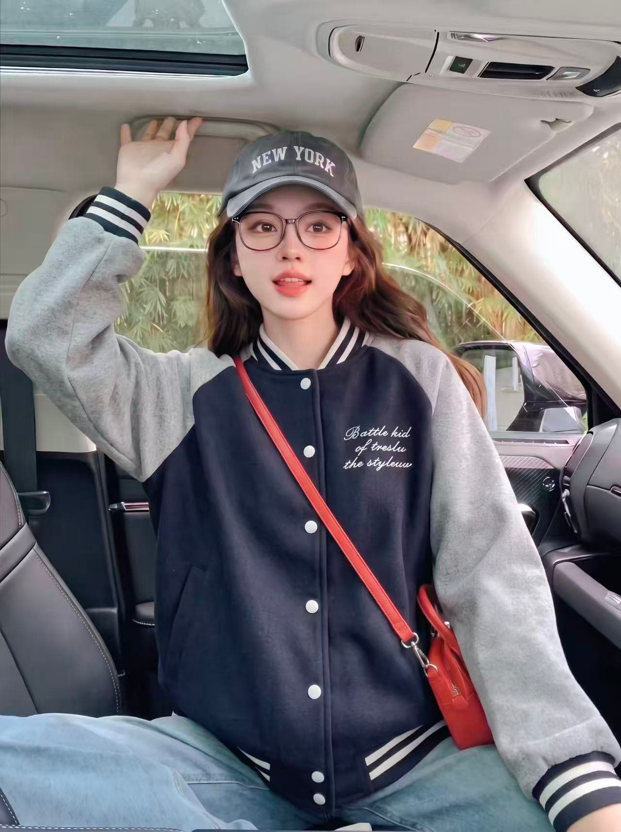 가을 새로운 외국 가스 학원 스타일 자수 알파벳 스탠드 칼라 야구 외투 상세 이미지 5