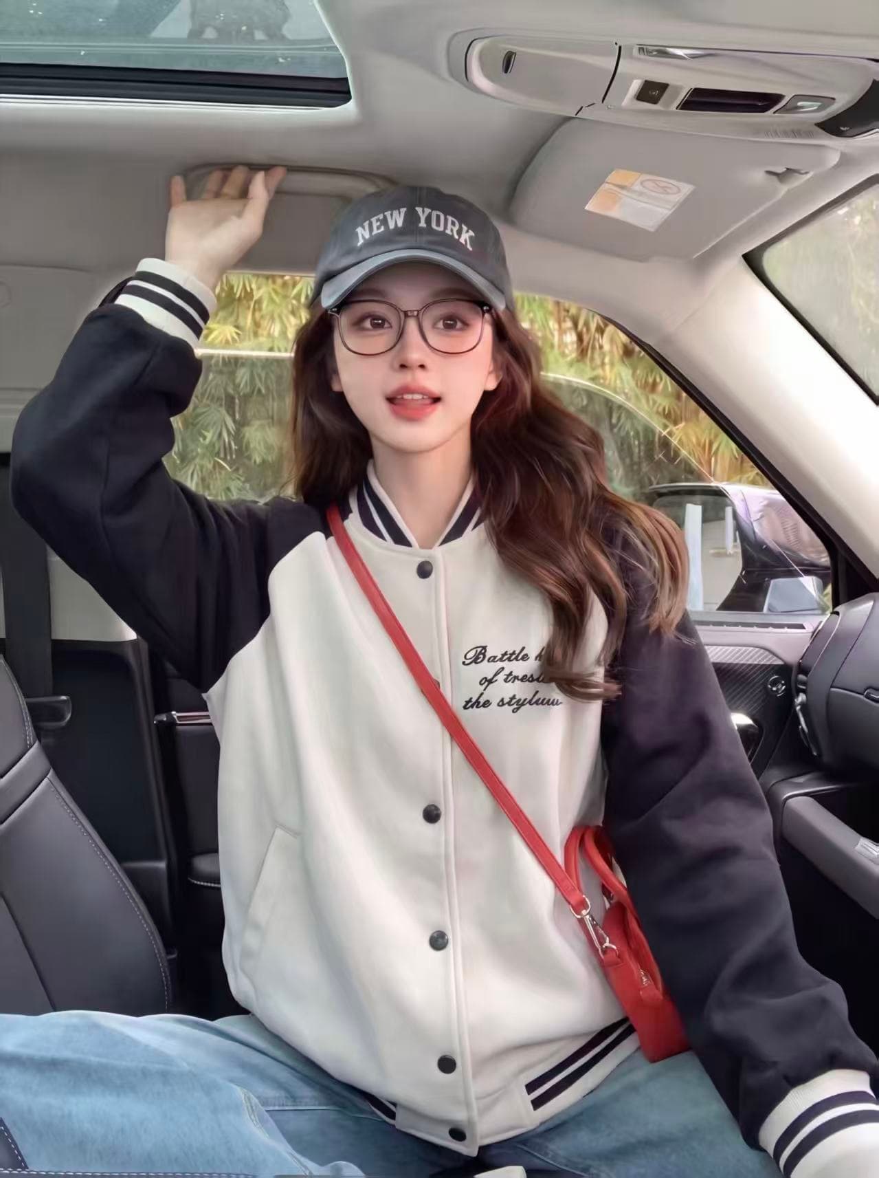 가을 새로운 외국 가스 학원 스타일 자수 알파벳 스탠드 칼라 야구 외투 상세 이미지 12