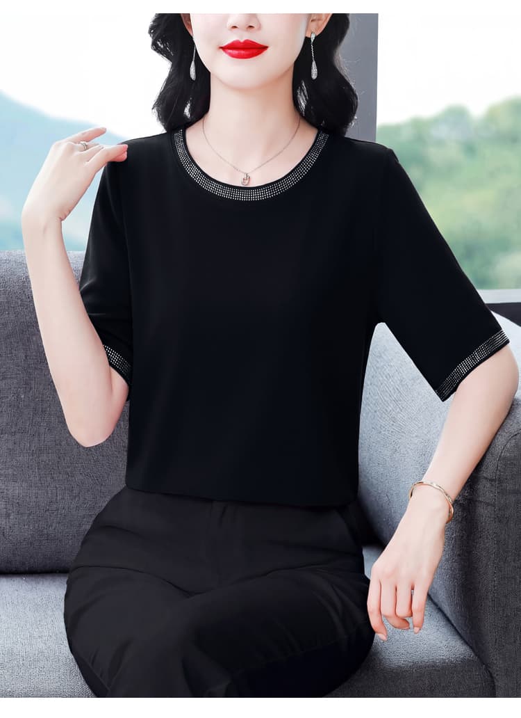 2026 봄 여름 새로운 패션 라운드 넥 핫픽스 단색 한국 스타일 티셔츠 외국 가스 다용도 몸매 가꾸기 슬림해 보이는 맨위 9505# 상세 이미지 19